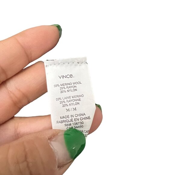 Vince Womens Gray Black Striped Merino Wool Blend Oversized Sweater Size Medium - Picture 6 of 7